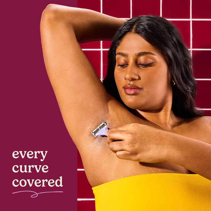 Dollar Shave Club Para mujeres | 1 mango de agarre ondulado morado,...