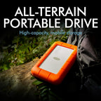 LaCie Rugged USB-C, 4TB, Disco Duro Externo Portátil, Resistente a Caídas, Choques, Polvo, Lluvia, para Mac y PC (STFR4000800)