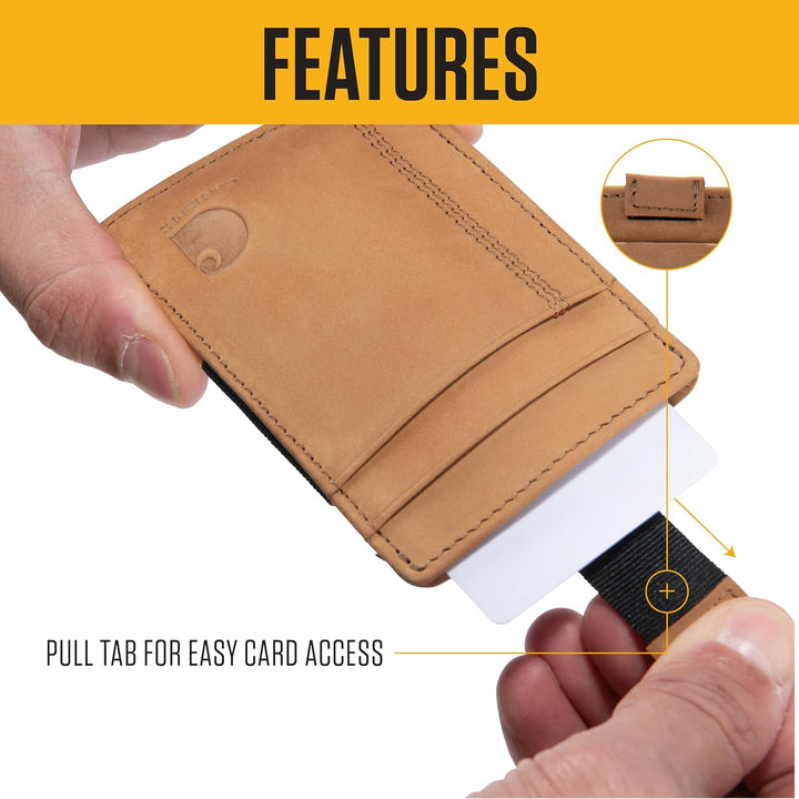 Carhartt Carteras de Cuero de Grano Completo para Hombre, Bloqueo R...
