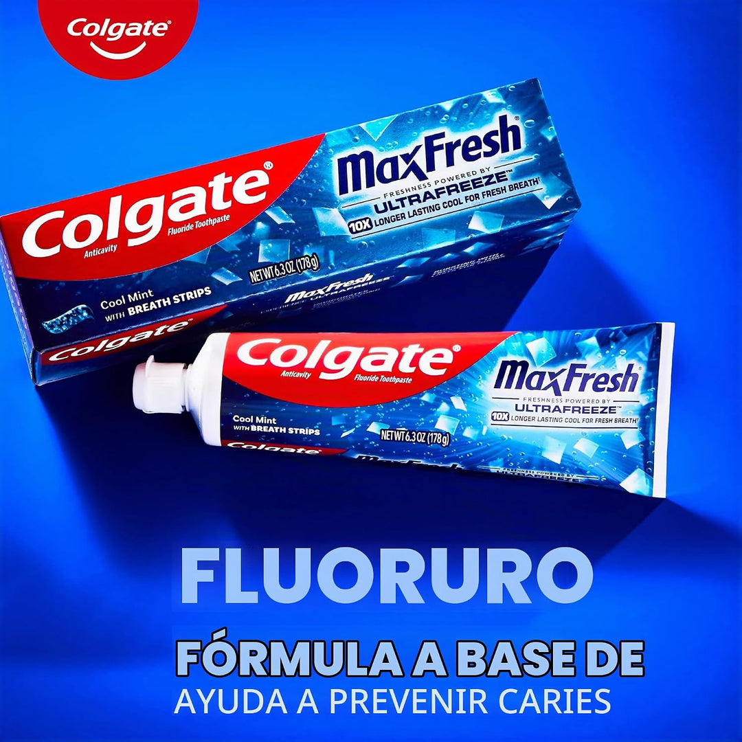 Colgate MaxFresh Pasta de dientes con flúor, tamaño de viaje, menta...