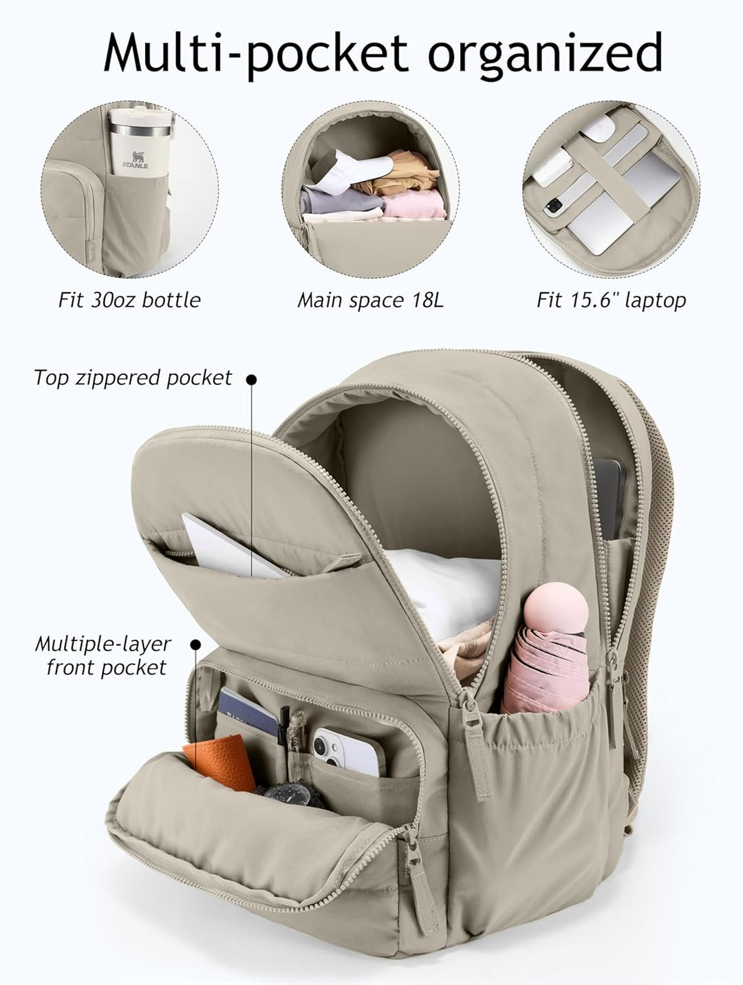 Mochila de viaje Uselike para mujeres, mochila para portátil de 15....