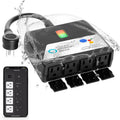 Regleta de Alimentación Inteligente para Exteriores de Servicio Pesado, Enchufe WiFi con Toma Resistente al Agua, Cable de Extensión de Alimentación Eléctrica, Interruptor de Salida y Temporizador