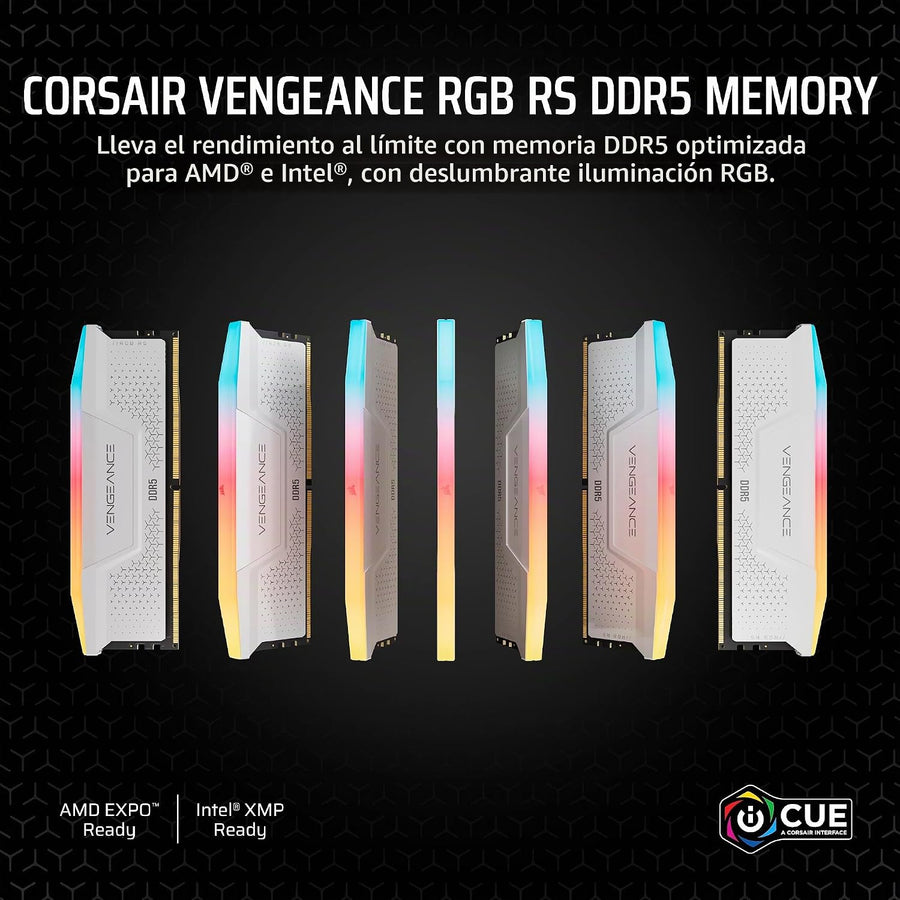 CORSAIR Vengeance RGB RS DDR5 32 GB (2 x 16 GB) Hasta 6000 MHz AMD...