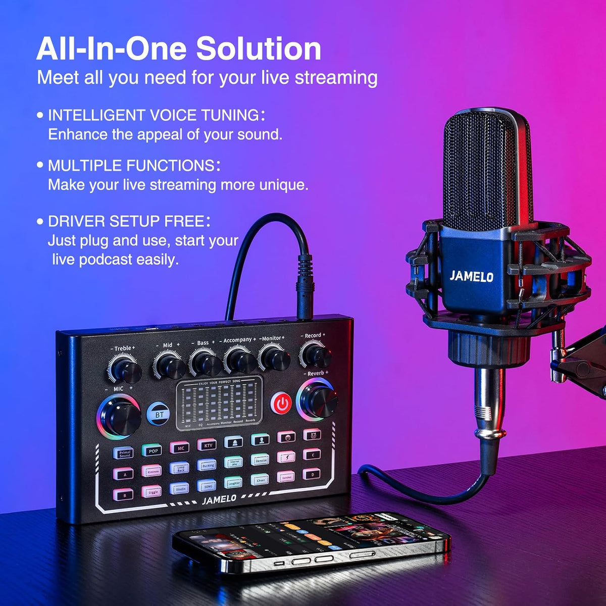 Paquete de equipo de podcast, kit de equipo de estudio con cambiado...