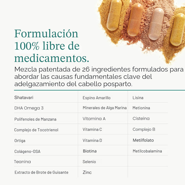 Nutrafol Suplementos para el crecimiento del cabello posparto, clín...