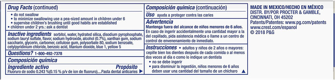 Crest Complete Plus Pasta de Dientes Blanqueadora, Sabor Fresco a M...