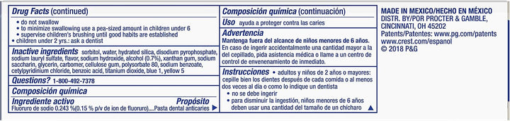 Crest Complete Plus Pasta de Dientes Blanqueadora, Sabor Fresco a M...