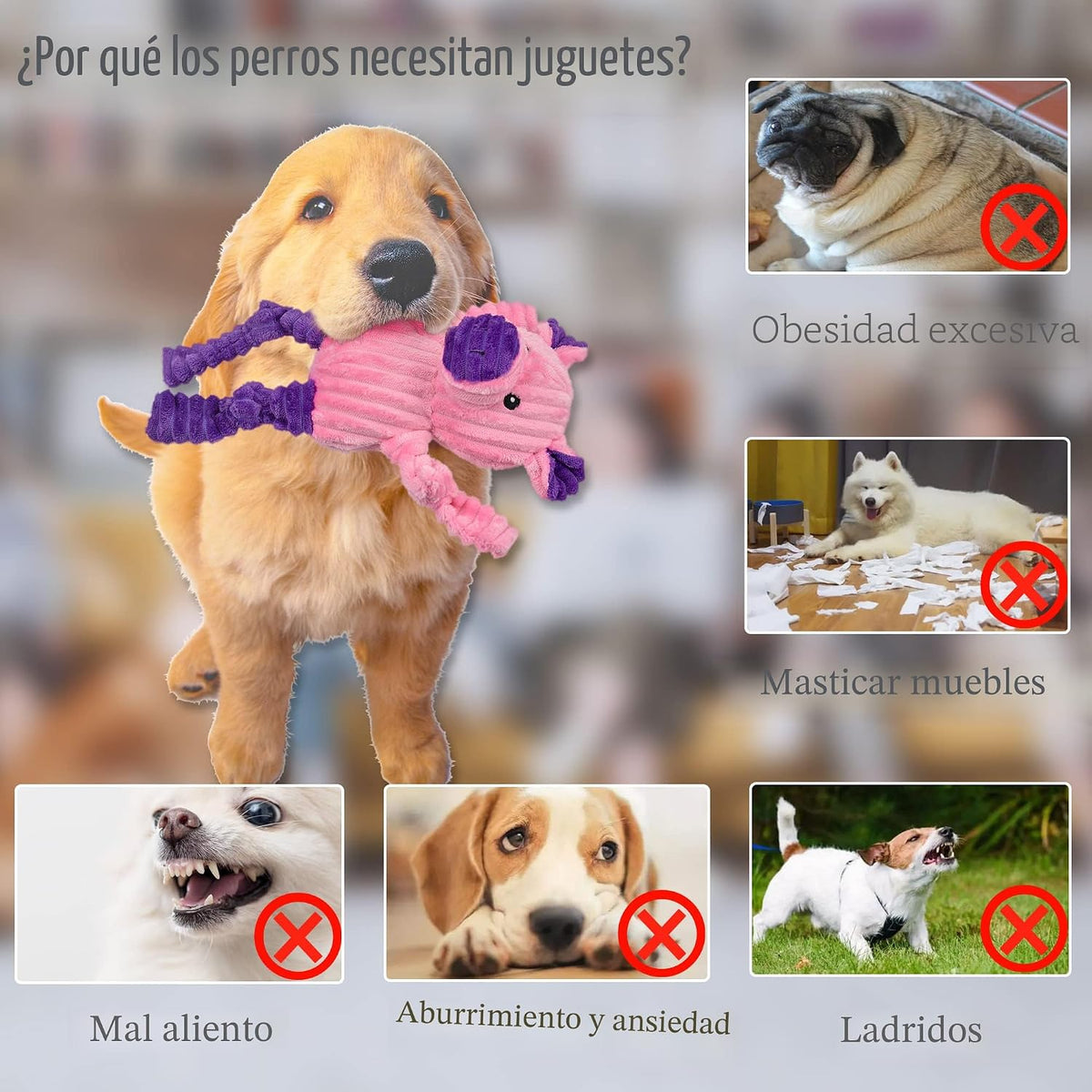 LECHONG Paquete de 5 Juguetes Resistentes para Perros Rellenos Chirriantes Surtido de Juguetes de Peluche de Animales para Perros Paquete de Valor Juguetes para Cachorros y Mascotas para Perros