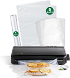 Máquina Selladora al Vacío FoodSaver, Detección Automática de Bolsas, Compatible con Sous Vide, con bolsas selladoras, rollo, sellador al vacío de mano, negro