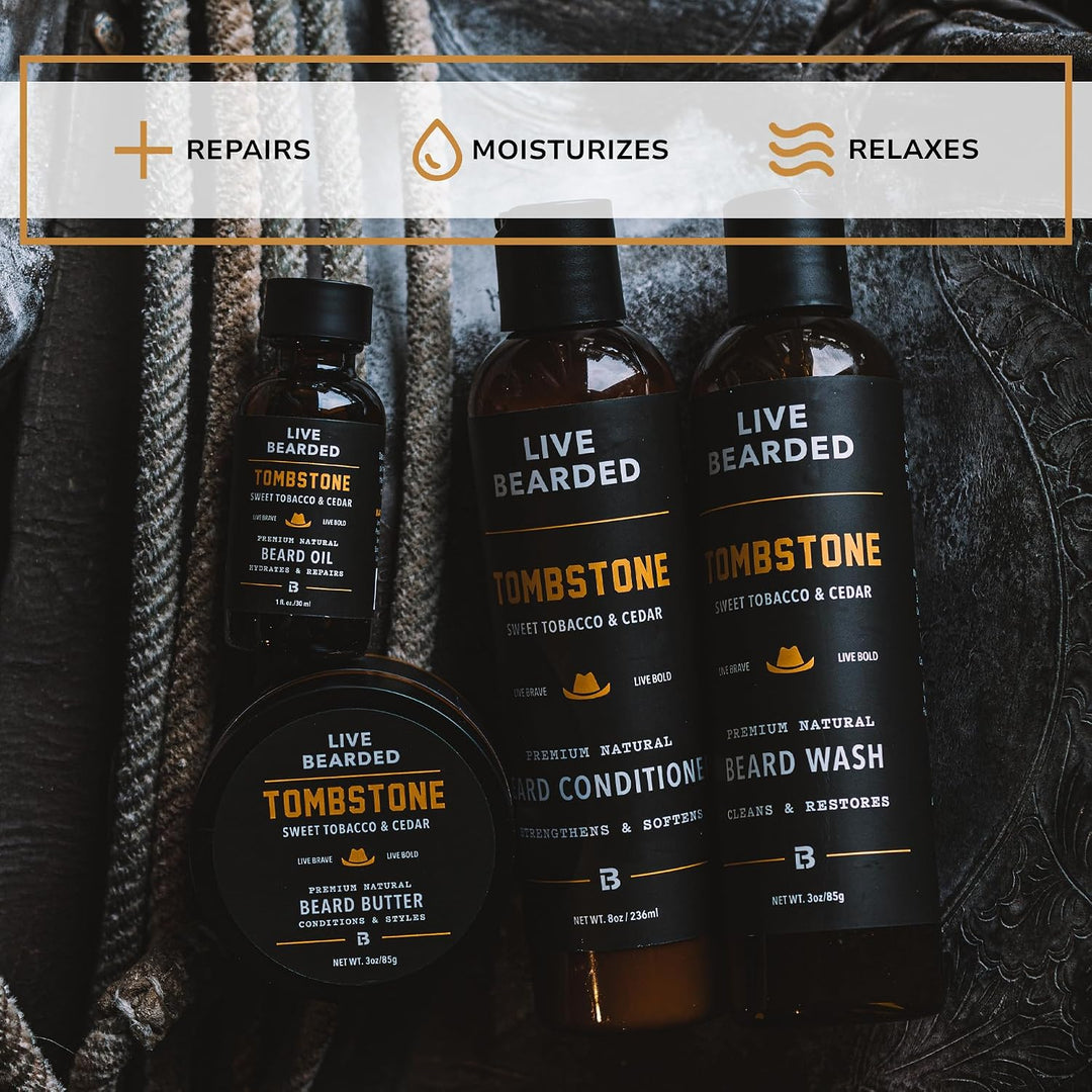 Live Bearded Kit completo de aseo para barba, fabricado en los Esta...