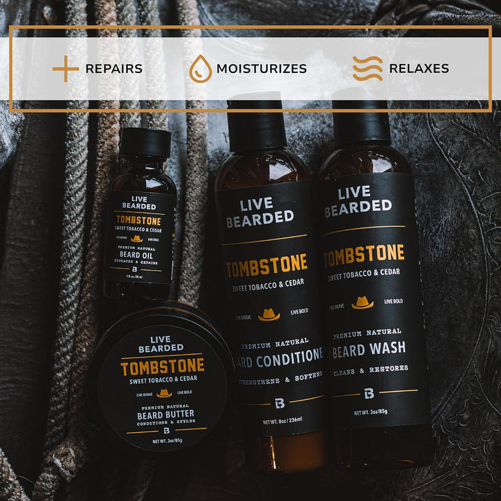 Live Bearded Kit completo de aseo para barba, fabricado en los Esta...
