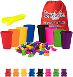 Driddle - Osos coloridos para contar con tazas a juego, 100 osos, 10 colores