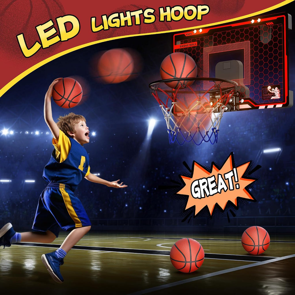 HopeRock Mini Aro de Baloncesto para Interiores para Niños, Aro Pequeño Sobre la Puerta