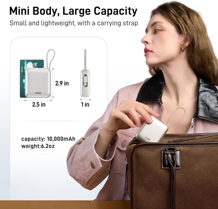 VINKO Cargador portátil pequeño, mini banco de energía de carga ráp...