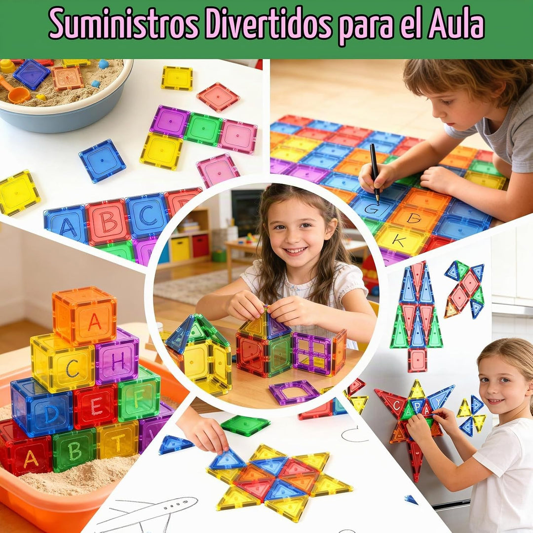 Coodoo Juguetes para niños, juego de azulejos magnéticos, imprescin...