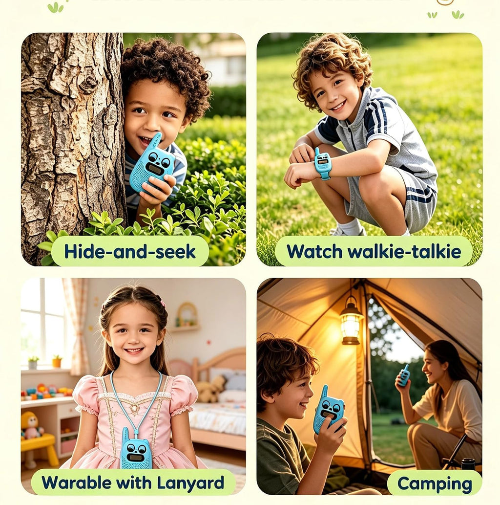 Qniglo Walkie Talkies para niños, 3 millas de largo alcance