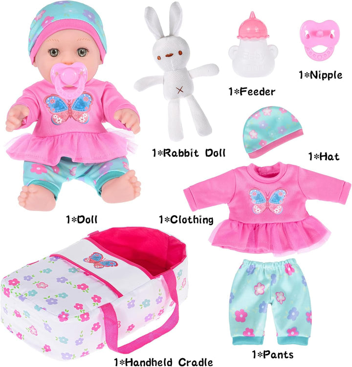 ebuddy Muñeca de bebé de 12 pulgadas y accesorios, muñecas de bebé...