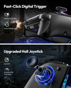 VOYEE controles Switch para Switch/OLED, con Joystick de efecto Hall negro