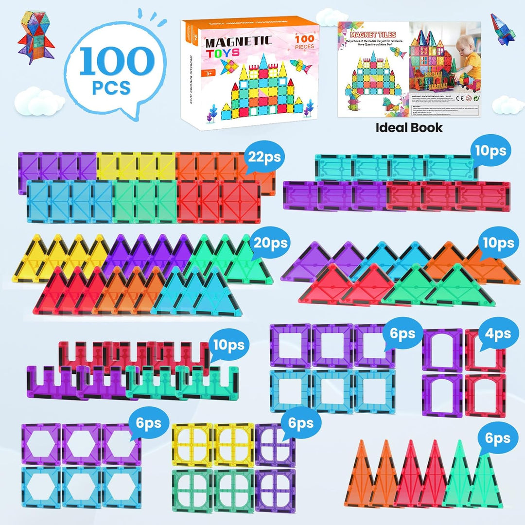 Paaxido Azulejos Magnéticos - 100 Piezas de Bloques Magnéticos para...