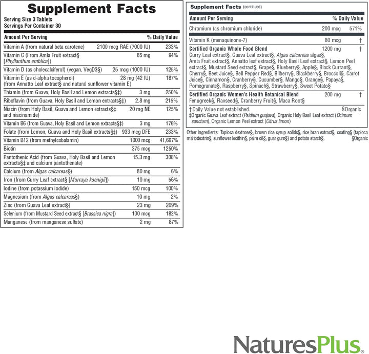 NaturesPlus Source of Life Garden Multivitamínico para mujer, 90 ta...