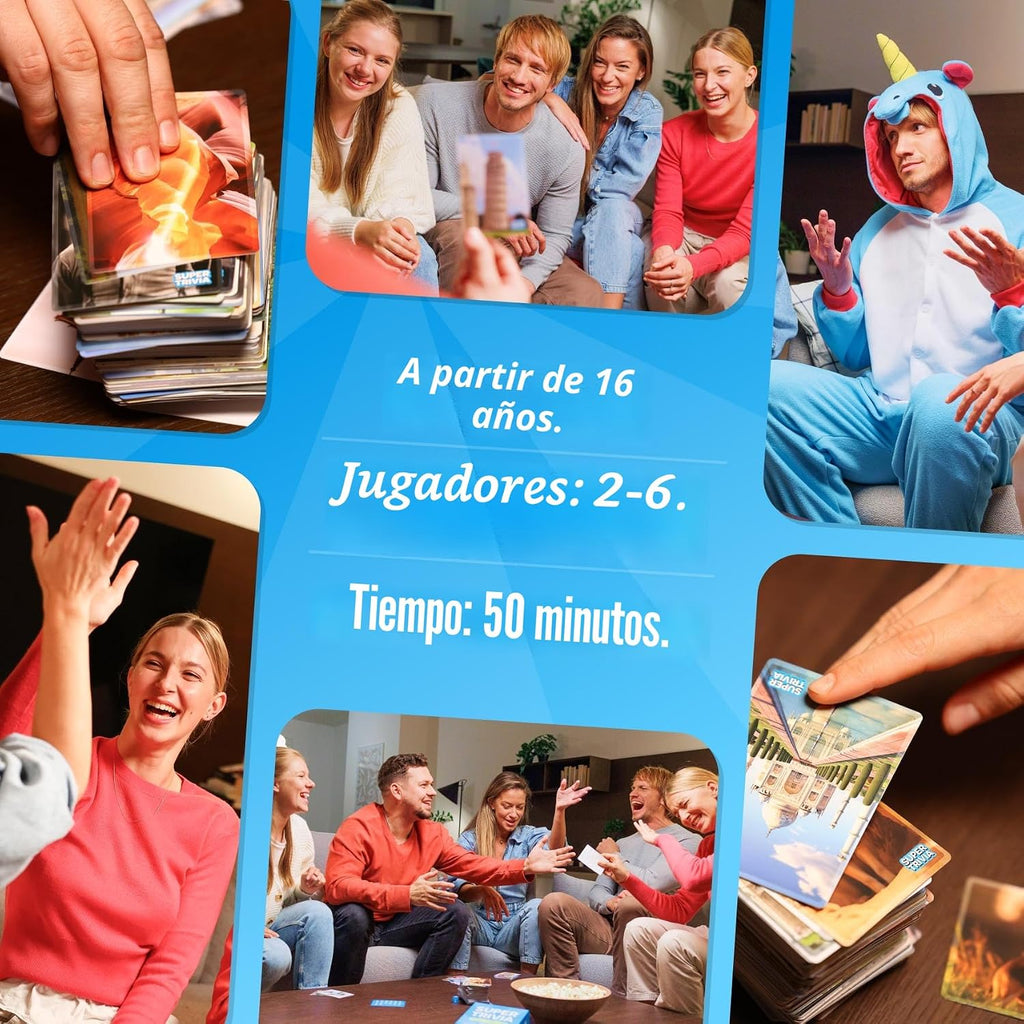 Super Trivia Games for Adults & Family - Juego de cartas de viaje con