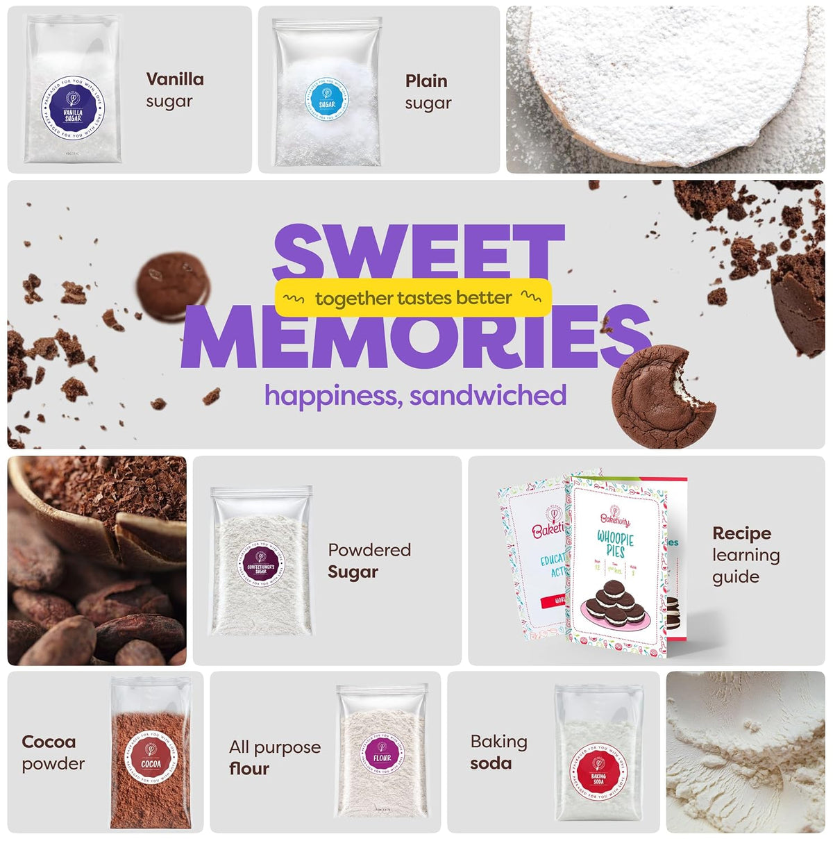 Baketivity Whoopie - Kit de hornear para niños con ingredientes premedidos