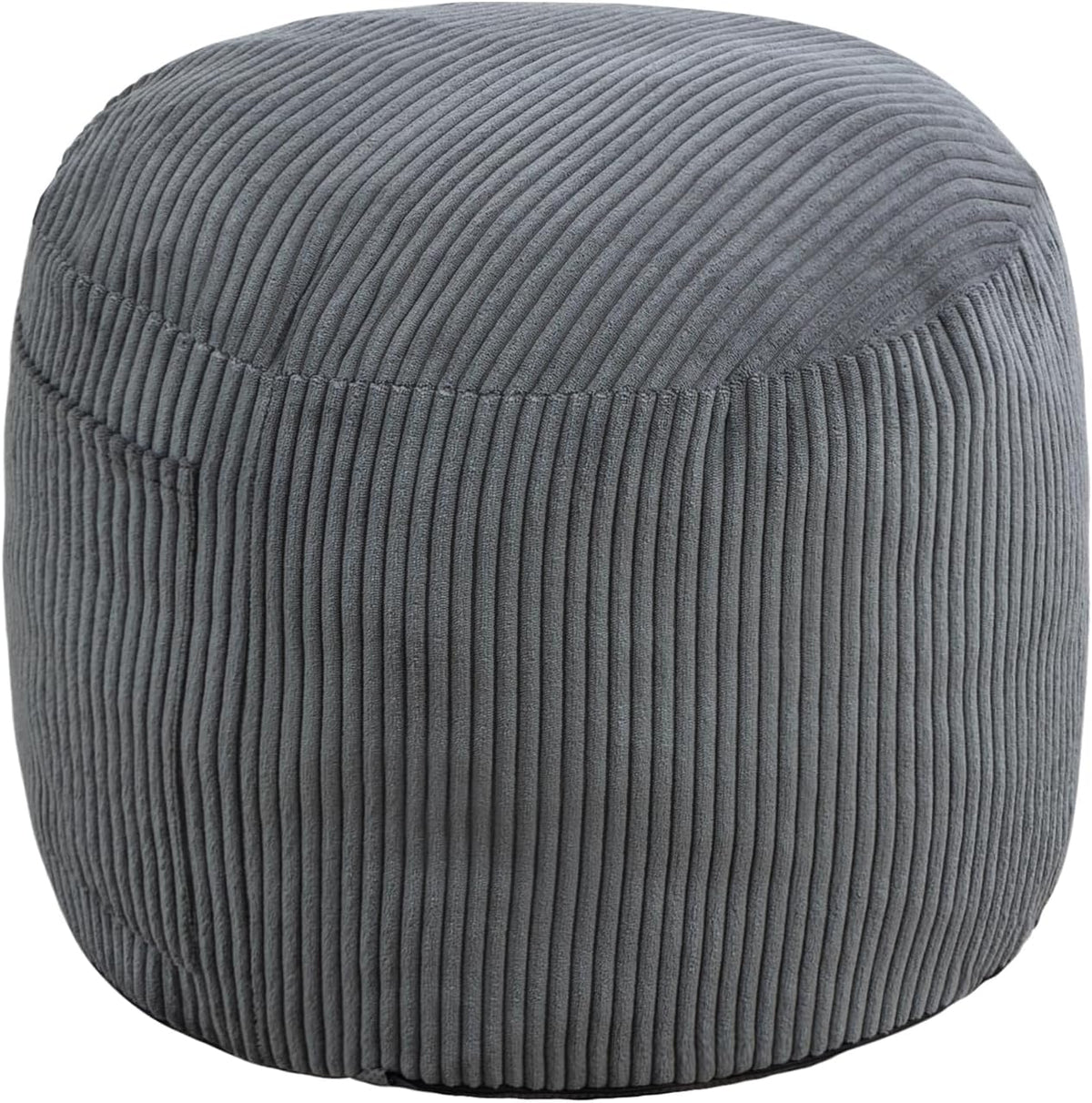 Puf otomano redondo de relleno (gris, 20 pulgadas de profundidad x 20 pulgadas de ancho x 15 pulgadas de alto)