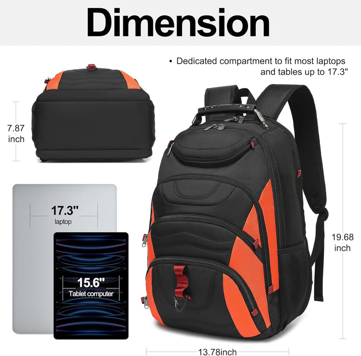 Mochila para laptop Boavan para hombre (Negro, 15.6), Negro y anara...