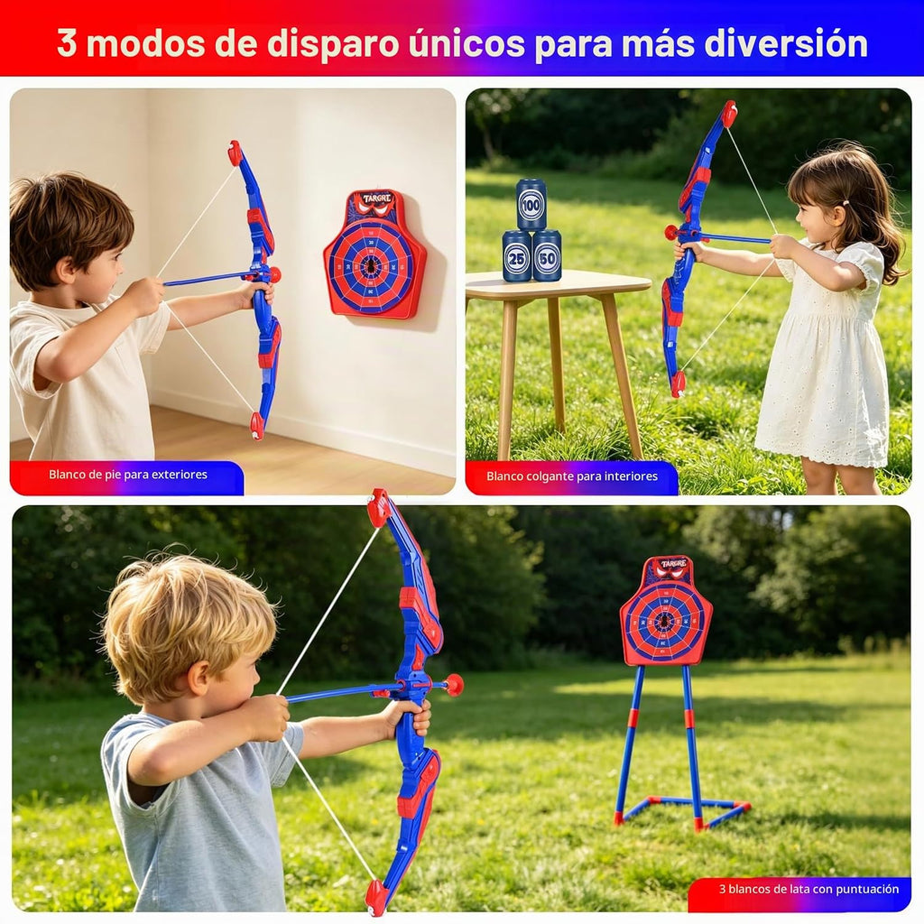 Arco y flecha para niños de 8 a 12 años con luz LED, regalos deportivos