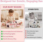 Montessori - Tabla de actividades sensoriales para bebés y niños pequeños de 1 a 3 años, tabla de actividades sensoriales de madera con 13 actividades, cerraduras y pestillos de metal real, juguete educativo para habilidades motoras finas para niños de 1,
