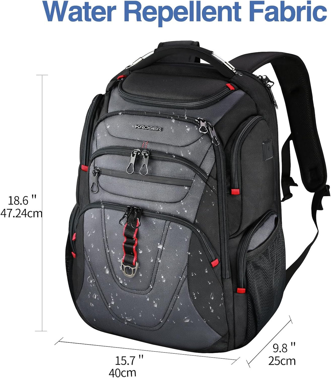 KROSER Mochila para laptop de viaje resistente al agua Mochila de d...