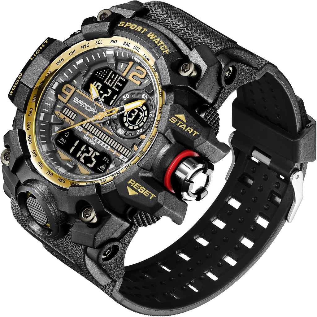 Relojes para Hombre Deportivos al Aire Libre, Resistente al Agua, Militar, Fecha, Multifunción, Tácticas, Pantalla LED, Alarma, Cronómetro para Hombre 3133