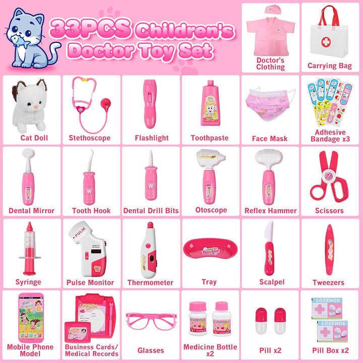 Kit de Médico de Mascotas de 33 piezas para niños pequeños - Disfra...