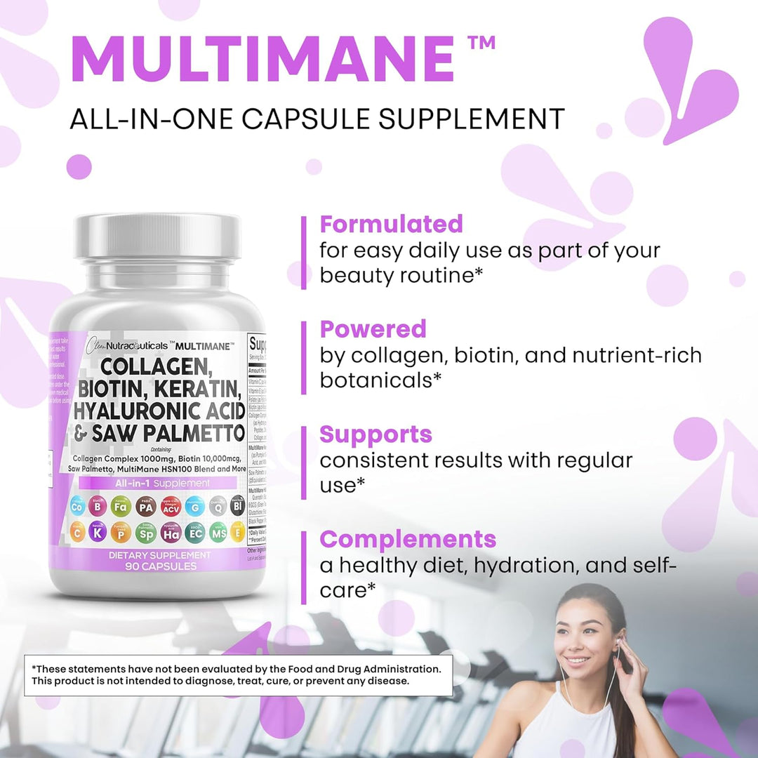 Clean Nutraceuticals Pastillas de Colágeno 1000mg Biotina 10000mcg...
