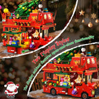 Juego de construcción de autobús de dos pisos de Navidad