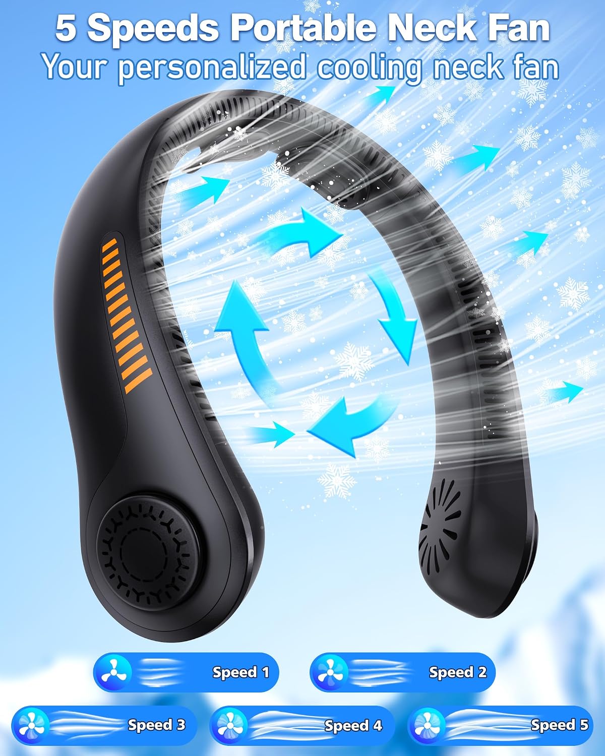 EYERZ Ventilador de Cuello Portátil - Ventilador Personal Recargabl...