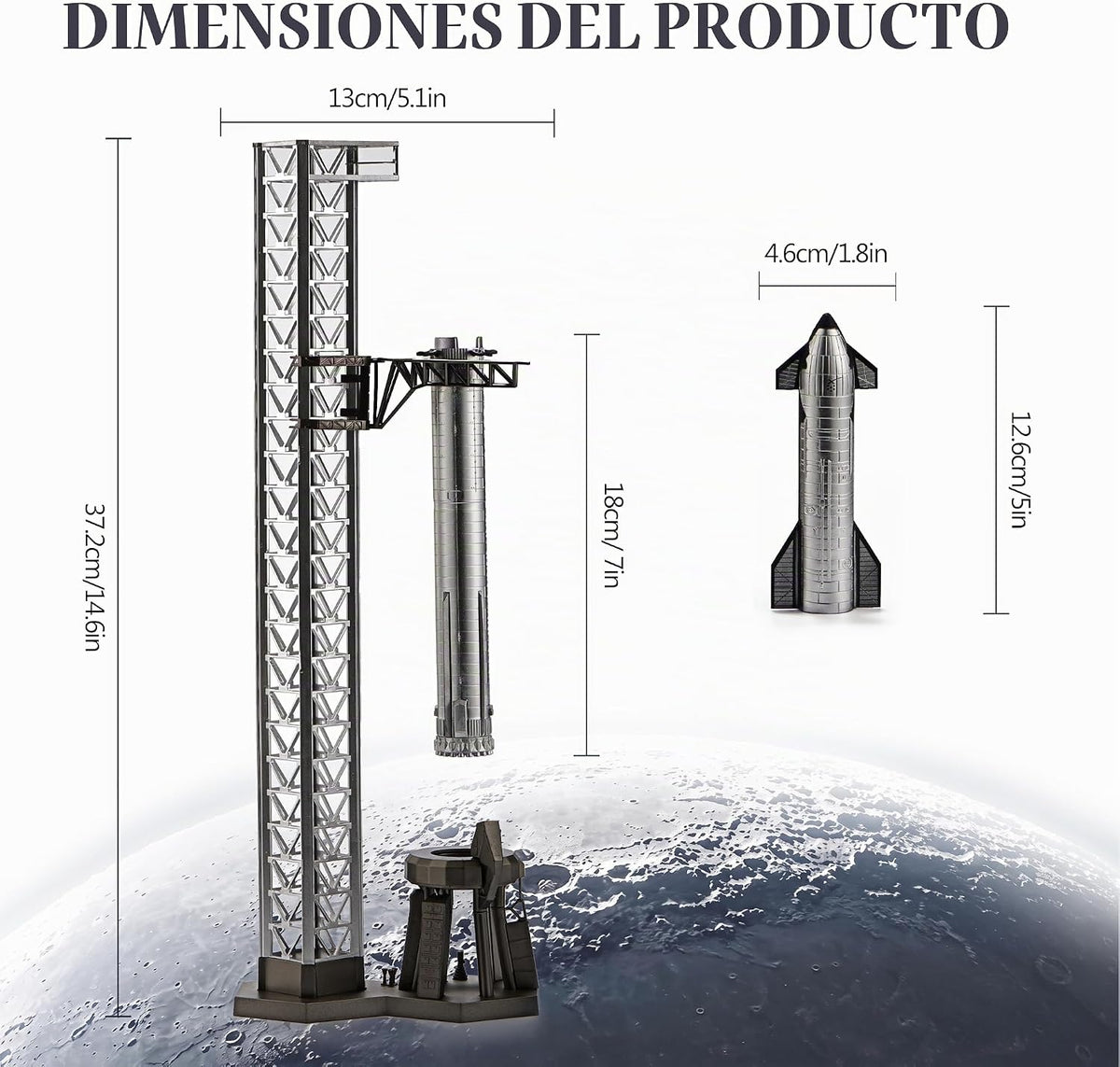 Starship - Modelo de cohete fundido a presión para set de regalo 1