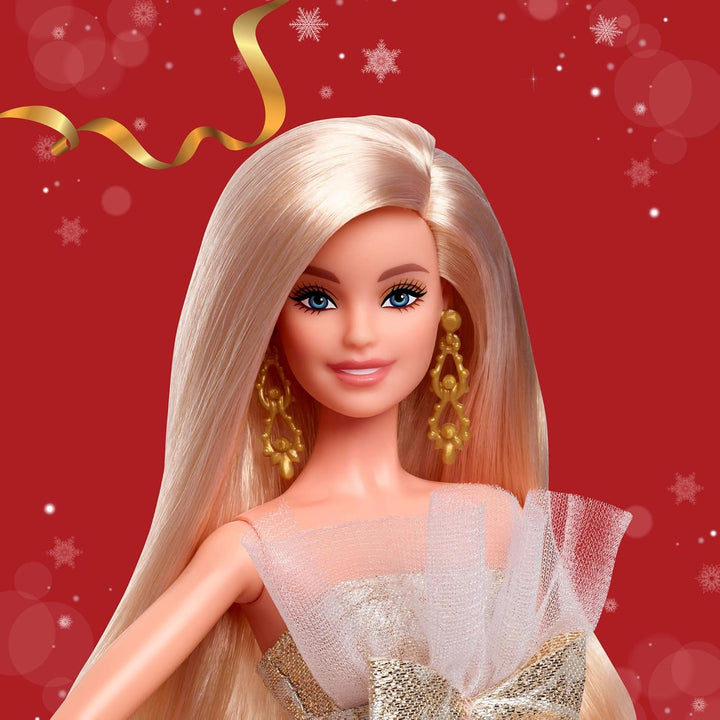 Barbie Signature 2025 Muñeca de Moda Rubia Navideña Vistiendo Vesti...