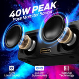 Monster Altavoz Bluetooth S180, altavoz inalámbrico de 40 W con tie...