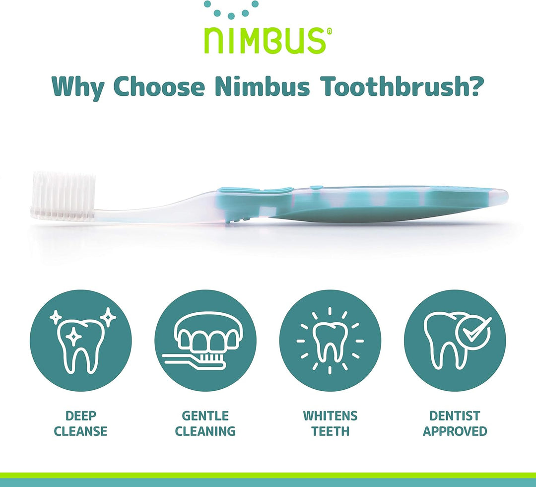 NIMBUS Cepillos de dientes extra suaves (cabeza compacta), cerdas c...