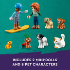 LEGO Friends - Calendario de Adviento 2023 41758, juego de cuenta regresiva de Navidad, 24 sorpresas diarias coleccionables, incluyendo 2 mini muñecas y 8 figuras de mascotas