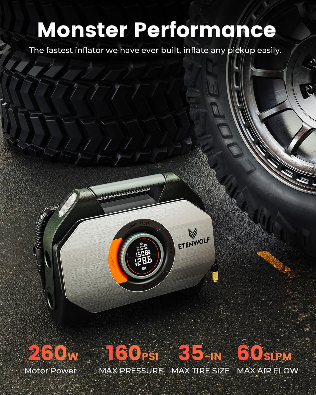 ETENWOLF VORTEX S7 Inflador de Neumáticos para Vehículo Pesado, Com...