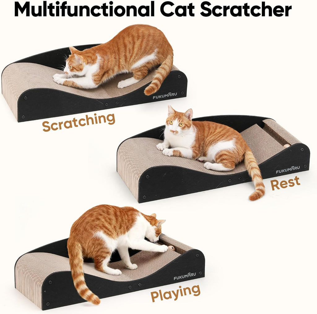 FUKUMARU Cama rascador de cartón para gatos, almohadilla extra grande de