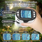 Microscopio digital infantil para ciencia: Kit STEM completo de juguete para edades 4-12