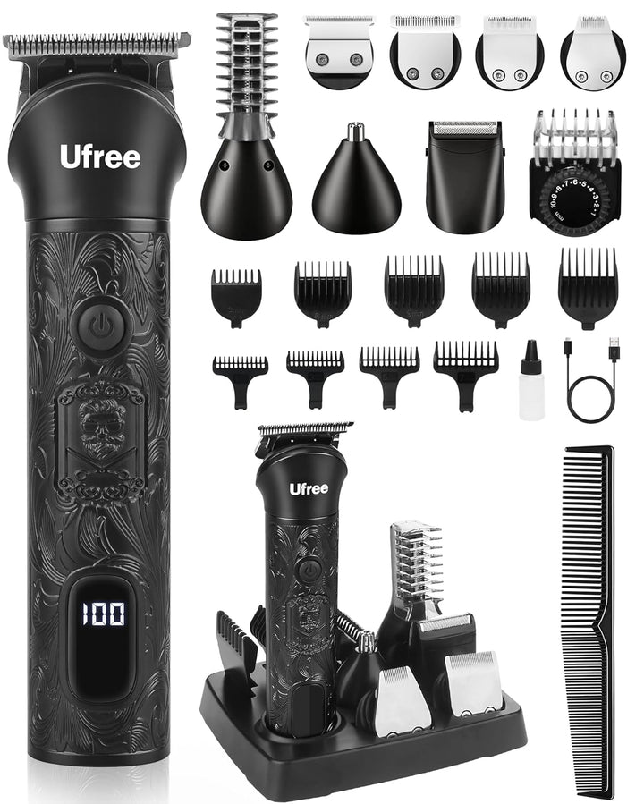 Ufree Recortadora de barba para hombres, afeitadoras eléctricas, co...
