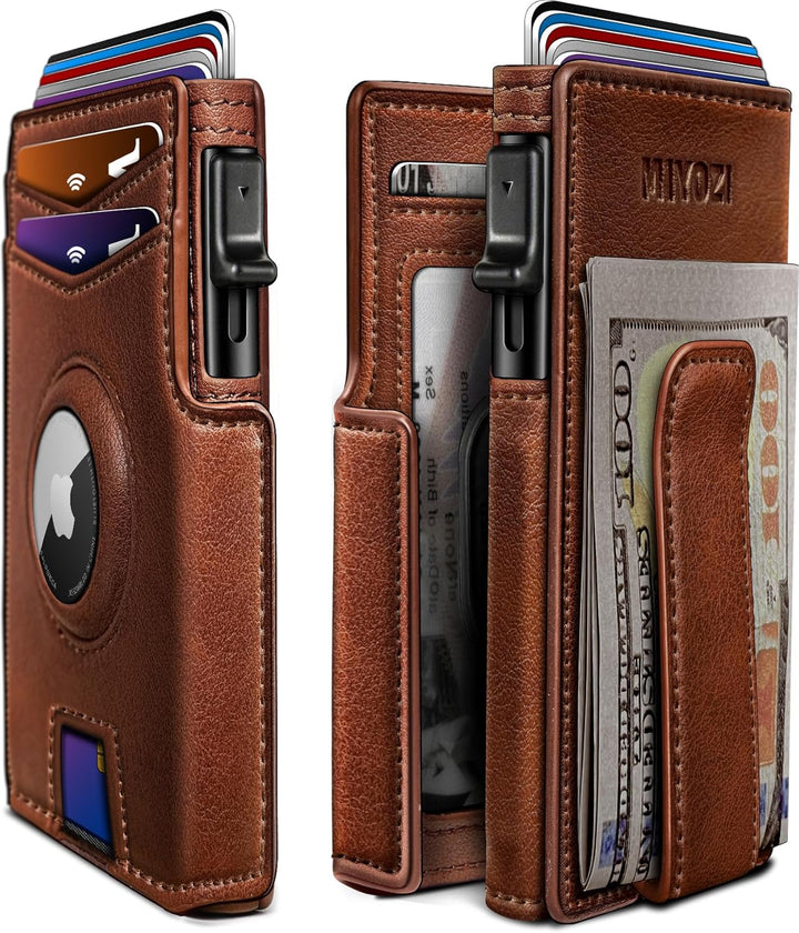 Miyozi - Billetera Airtag para hombre, con clip de dinero, estuche...