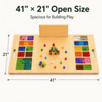 Bandeja/Falda de Construcción Plegable para Lego, Mesa de Construcción de Madera Grande, 41 x 21 in