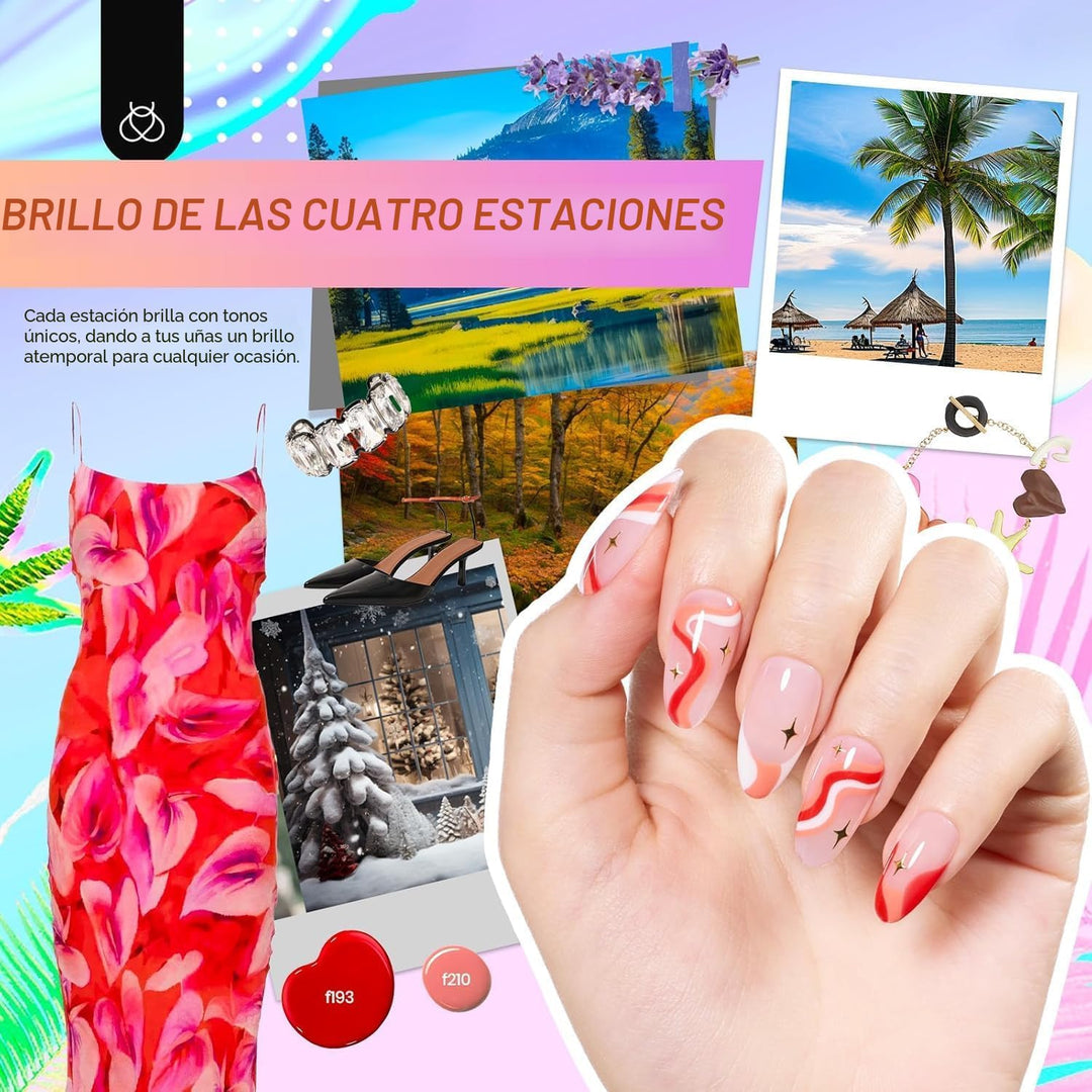 Beetles - Kit de esmalte de uñas de gel con luz UV, kit de 54 pieza...