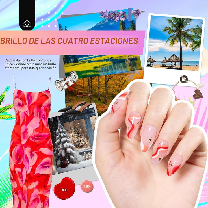Beetles - Kit de esmalte de uñas de gel con luz UV, kit de 54 pieza...