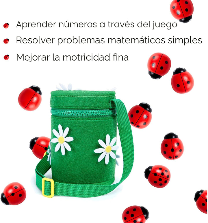 Contar mariquitas \u2013 Juguete Montessori de madera para niñas de...